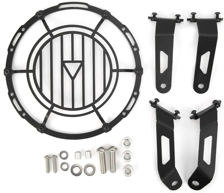 Motorrad Scheinwerferschutz,Dioche Iron Black Front Scheinwerferschutz Abdeckung Schutzgitter Schutz