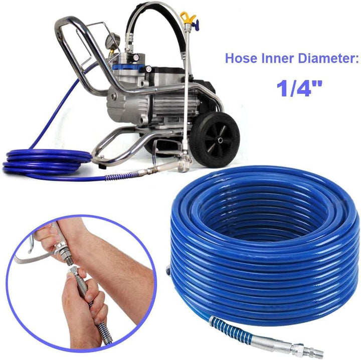 AiLomey 15M x 1/4 in Airless Spritzschlauch für Spritzgerät, Airless-Farbschlauch aus Vier Schichten