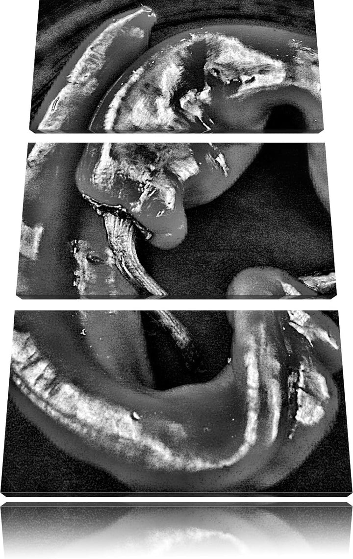 Pixxprint scharfe Chilischoten als Leinwandbild/Grösse: 3 Teilig (120x80) cm/Wandbild/Kunstdruck/fer