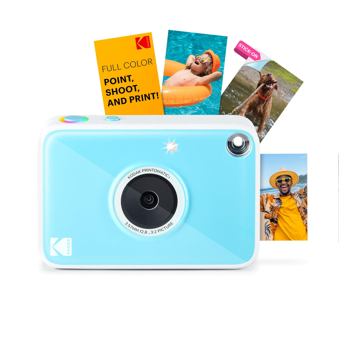 Kodak Printomatic+ Sofortbild Digitalkamera 10MP mit RGB LED, druckt Vollfarb-Fotos auf Zink 2x3” Pa