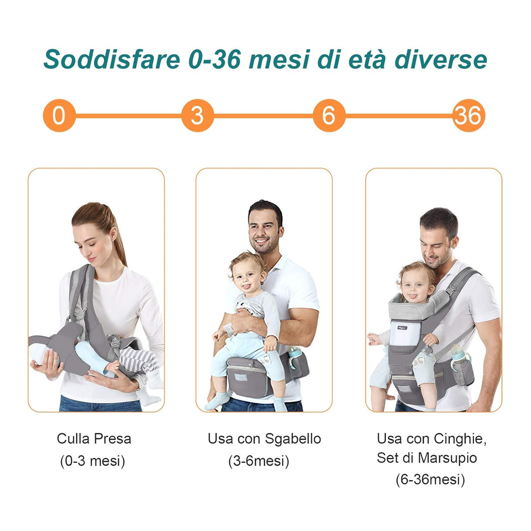 Baby-Tragetasche, Babytragetasche, mit Kopfstütze und Kapuze, reine Baumwolle, atmungsaktiv, leicht,