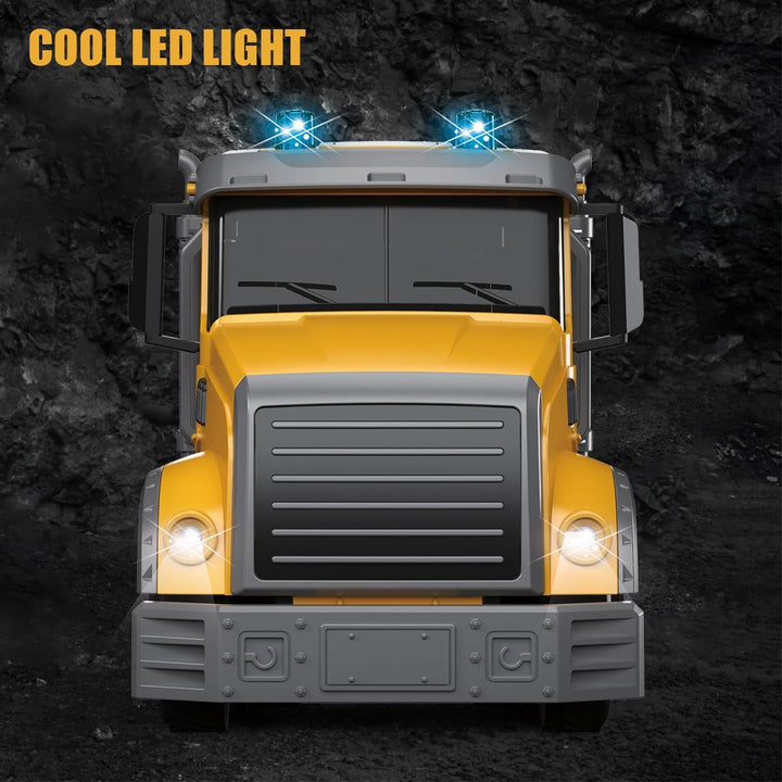 Remote Control Crane Truck Toy for Boys - RC Crane Truck with Light & Sound, 6 Channel Construction