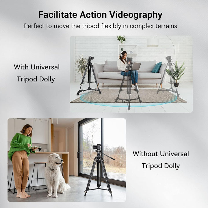 SMALLRIG Universal Fotografie Stativ Wagen, strapazierfähig mit verstellbaren Beinhalterungen und Tr