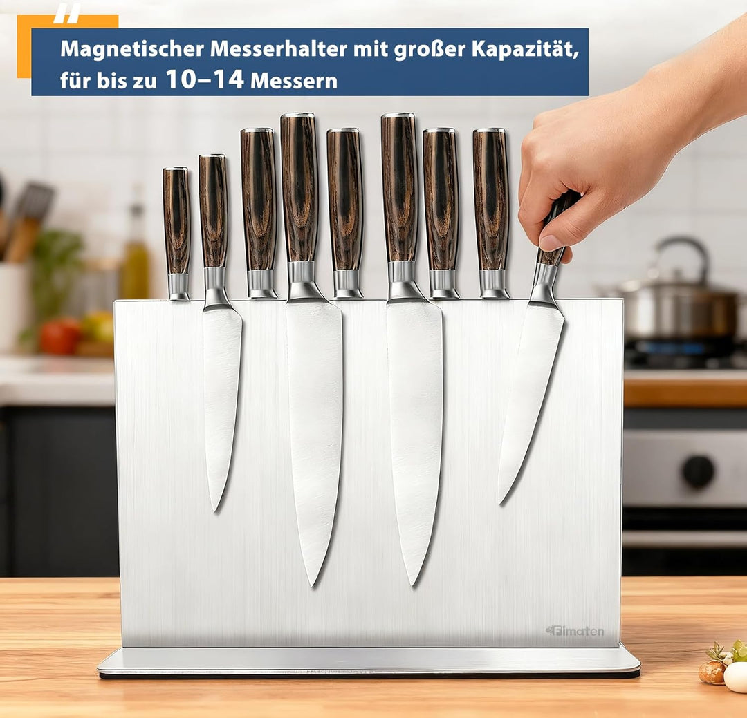 Fimaten Messerblock Magnetisch ohne Messer, Magnet Messerblock aus Edelstahl, Doppelseitig Magnetisc
