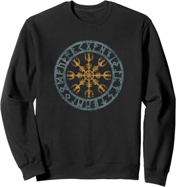 Aegishjalmur, nordische Mythologie, Schutz Symbol, Wikinger Sweatshirt