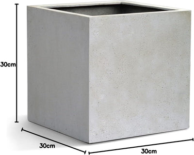 ESCHBACH® Pflanzkübel Cube 30 Creme Weiss Quadratisch * 30 x 30 x 30 cm * 10 Jahre Garantie 30x30x30