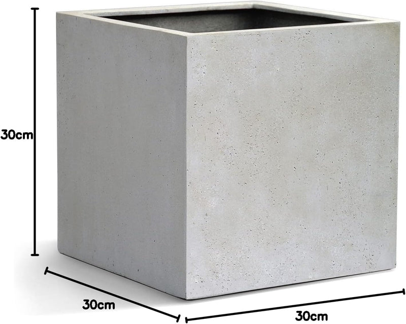ESCHBACH® Pflanzkübel Cube 30 Creme Weiss Quadratisch * 30 x 30 x 30 cm * 10 Jahre Garantie 30x30x30