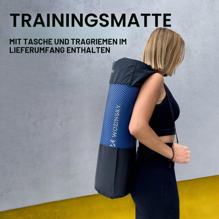 WOZINSKY Fitness-Yogamatte, Fitnessmatte, Gymnastikmatte, Pilates-Trainingsmatte, Sportmatte mit Tra