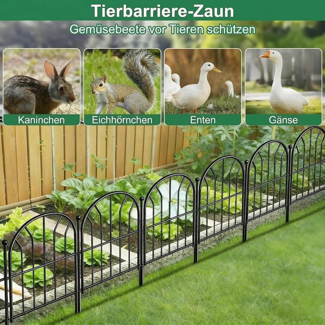 Amagabeli 1.12M X 0.9M X 2 Stück Gartenzaun Metall Zaunelementen Gartenzäune Dekorative Zaun Gartenz