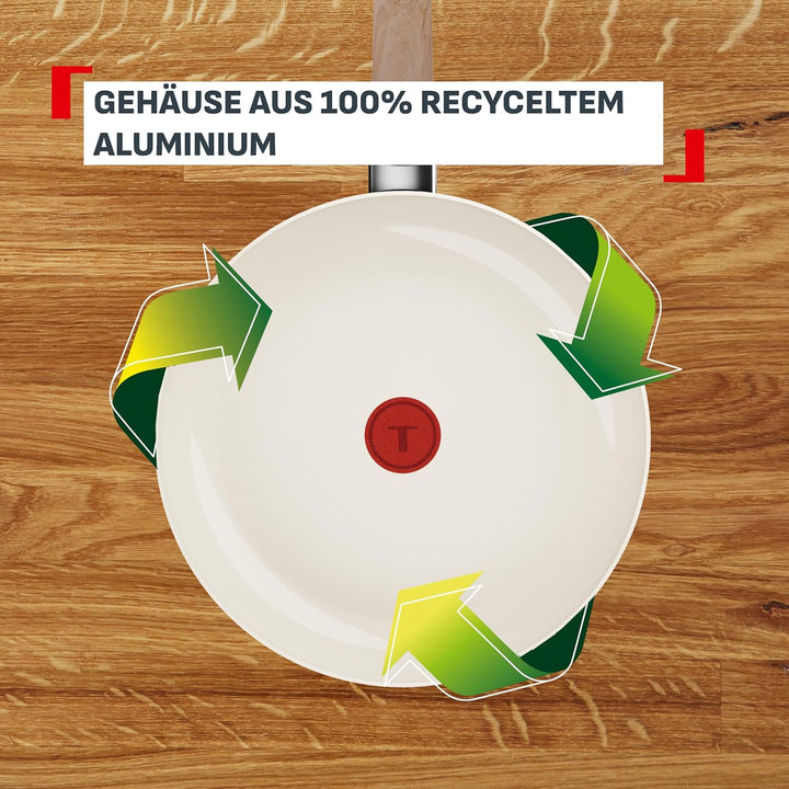 Tefal Reflect On 2-tlg. Pfannen-Set, 24/28 cm, keramische Antihaftbeschichtung, recycelter Aluminium
