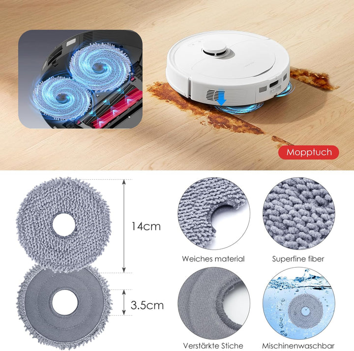 Zubehörset für Roborock Qrevo Master/Qrevo Slim, 4*Staubbeutel 2*Main Rollbürste 4*Seitenbürsten 2*F