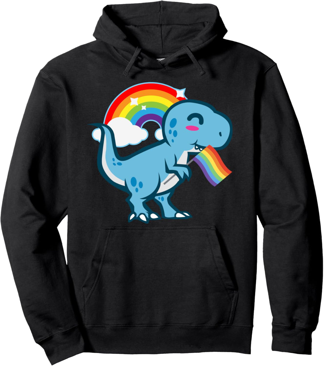 LGBT schwul lesbisch Stolz, Regenbogen, T-Rex Dinosaurier Pullover Hoodie