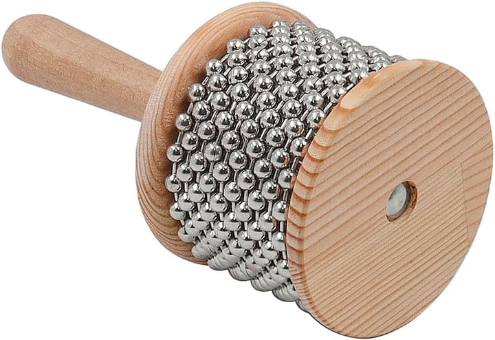 CENPEK Hochwertiges Cabasa-Percussion-Musikinstrument aus Holz mit Metallperlenkette