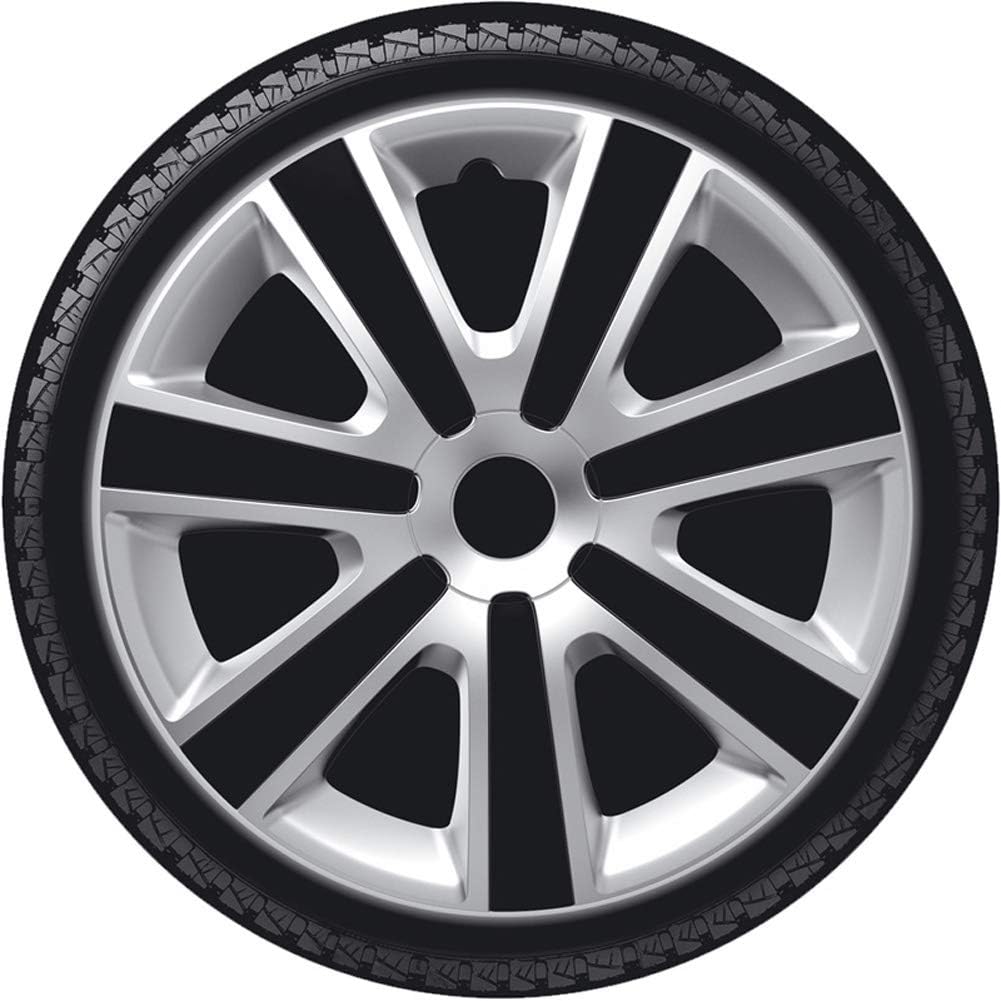 AUTO-STYLE Satz Radzierblenden VR 15-Zoll Silber/Schwarz Silber/Schwarz 15-inch, Silber/Schwarz 15-i