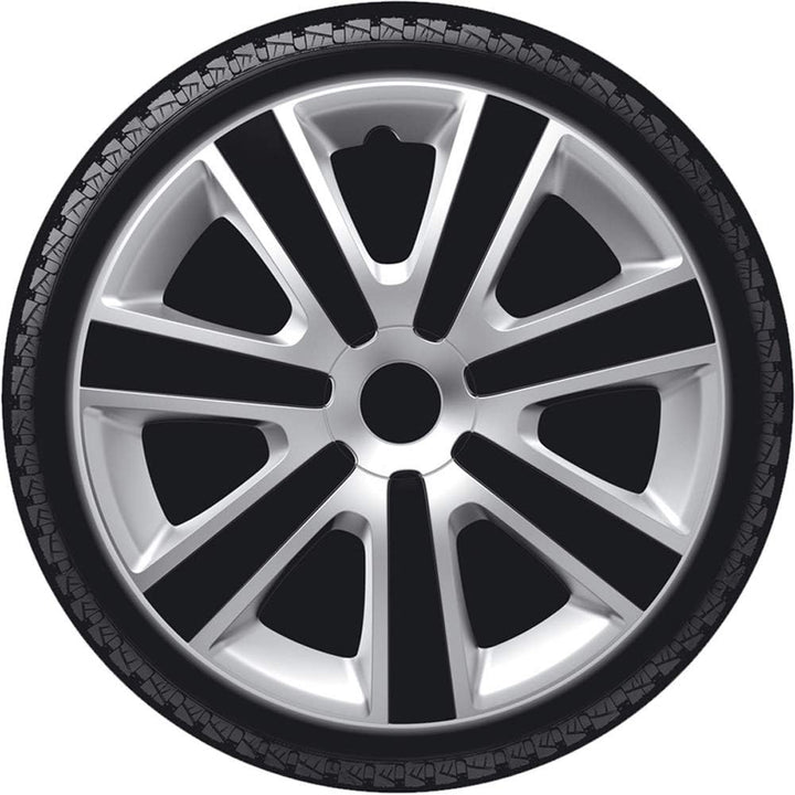 AUTO-STYLE Satz Radzierblenden VR 15-Zoll Silber/Schwarz Silber/Schwarz 15-inch, Silber/Schwarz 15-i