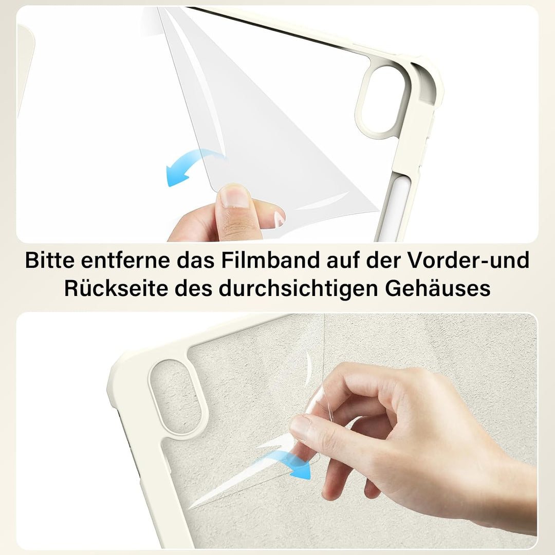 Hülle für iPad Air 11 Zoll M4/M3/M2 (2026/2025/2024) 8./7./6. Gen, Hülle mit Stifthalter für iPad Ai
