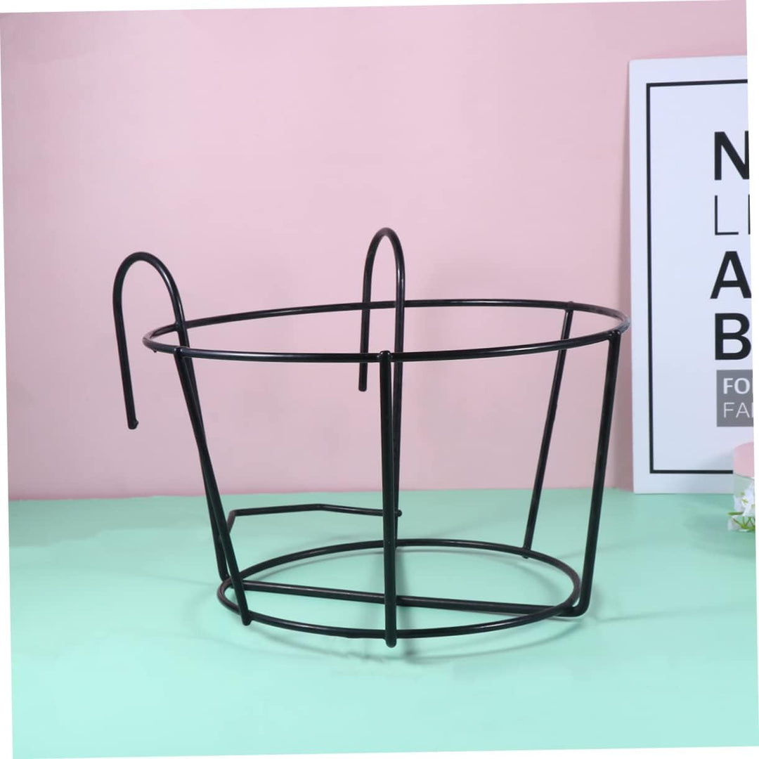 Happyyami 2 Stück Schwarze Metallbügel Metallregalhalterungen Pflanzentöpfe Blumentopfbügel Schiene