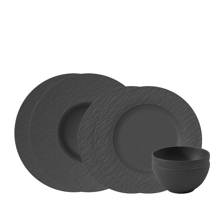 Villeroy & Boch - Manufacture Rock Starter-Set 6 tlg., Premium Porzellan, spülmaschinen-, mikrowelle