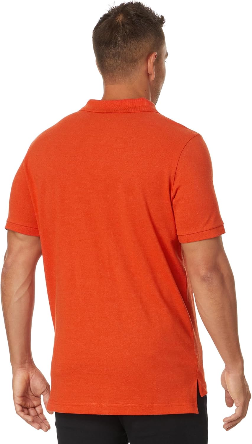 U.S. POLO ASSN. Herren Solid Interlock Kurzarm-Poloshirt Polohemd L Mandarine Heather, L Mandarine H