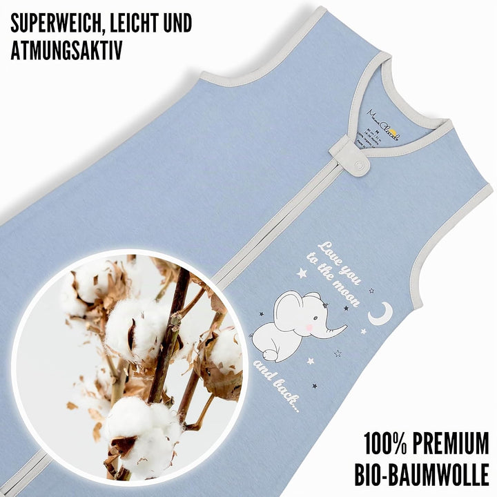 Mama Cheetah Kleinkind Schlafsack mit Füssen 3T-4T, 0,5 TOG Bio-Baumwolle Baby Wearable Decken mit B