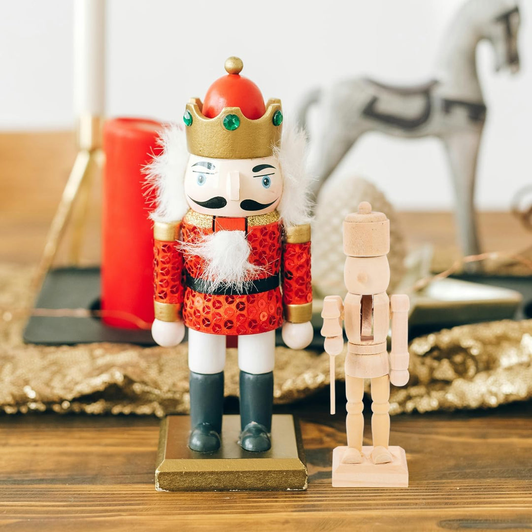 MAGICLULU 3 Stück Weihnachts-Nussknacker Aus Holz Unvollendet Nussknacker Aus Holz Zum Bemalen Unbem
