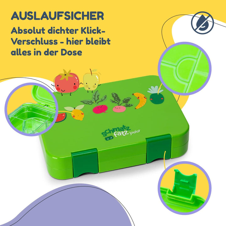 schmatzfatz Lunchbox für Kinder, Lunchbox, Bentobox, bunt, Lunchbox für Kinder, BPA-frei, Lunchbox,