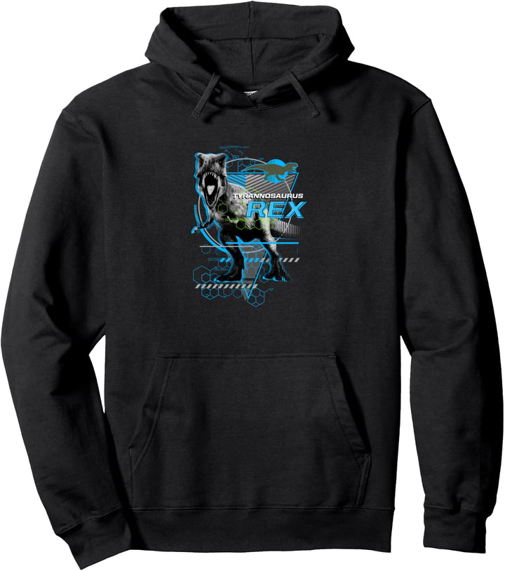 Jurassic World T-Rex Roaring Blue Triangle Pullover Hoodie