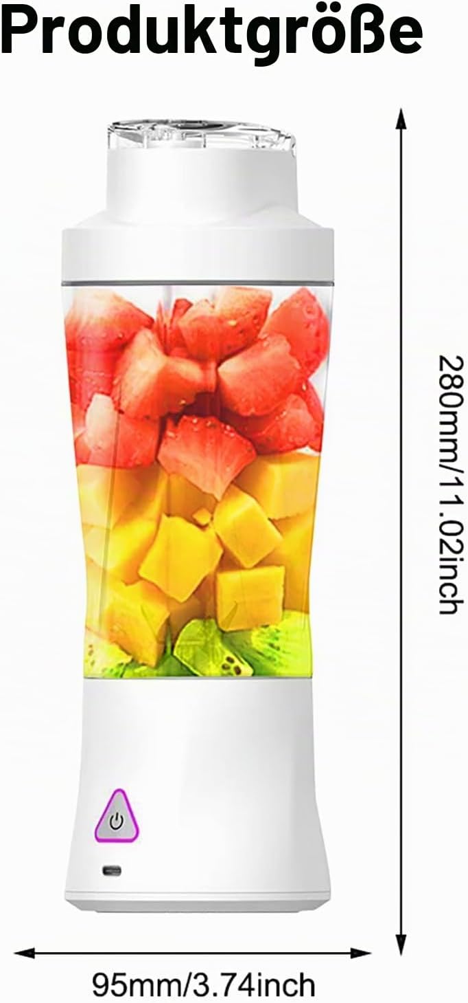 Smoothie Maker,Tragbarer Mixer/Blender 700ml,Leistungsstarker Mini Mixer To Go,6000 mAh Batterie,Por