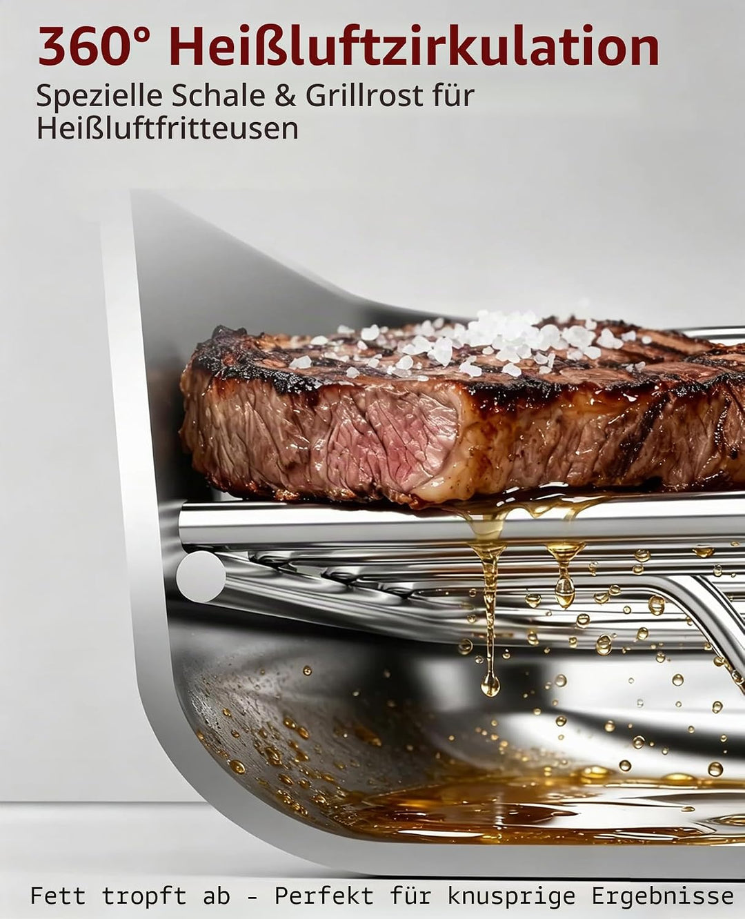 AirFryer Zubehör 6-Piece Set for Ninja Dual Zone &amp; FlexDrawer, 2 X 304 Auflaufform Edelstahl &amp; Grill