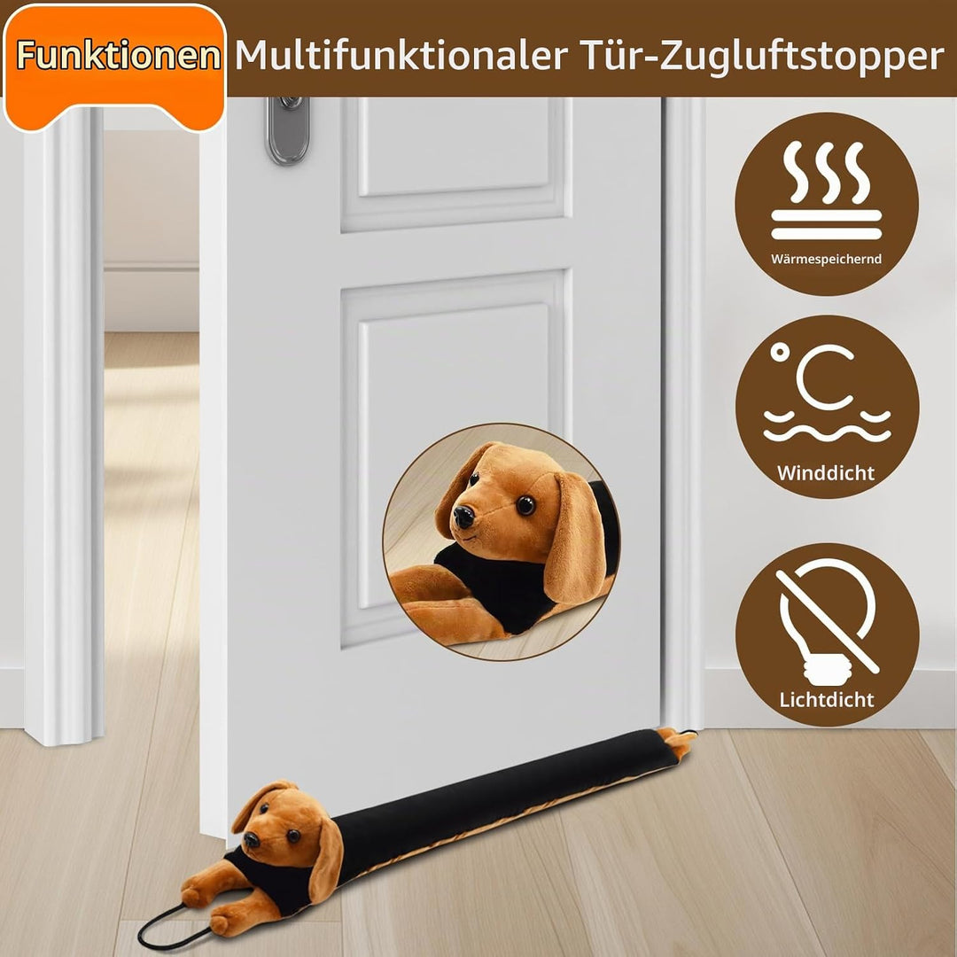 Zugluftstopper, 108cm Hund Gewichtet Luftzugstopper für Türen Geräusch Isolierung Kälteschutz Luftst