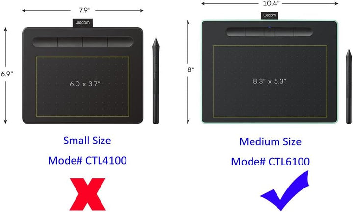Hart Taschen Hülle für Wacom Intuos M Stift-/Mobiles Zeichentablett fits Medium CLT-6100 Series von