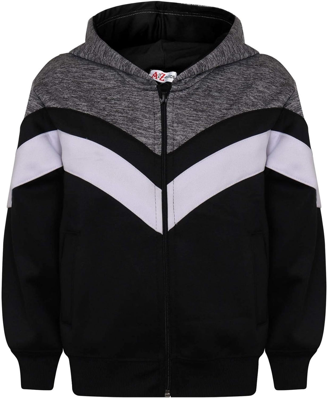 A2Z 4 Kids Mädchen Jungen Unisex Trainingsanzug Kontrast Einsätze Fleece Kapuzen Reissverschluss Hoo
