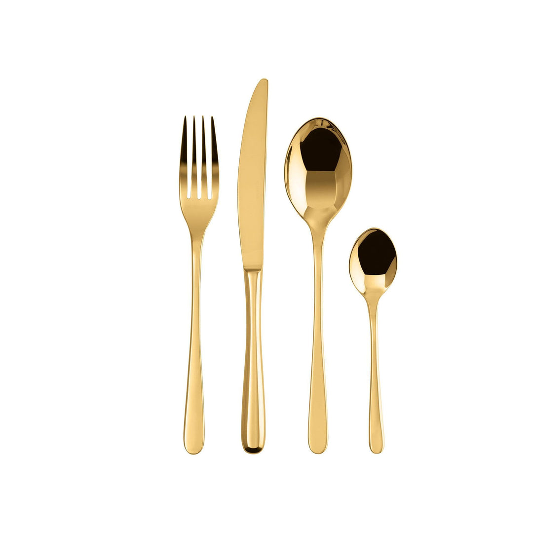 Sambonet, Besteck Set Taste Goldenes Besteck 24-Teilig 6 x Gabel, Messer, Esslöffel, Teelöffel, 6 pe