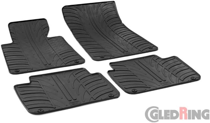 Gledring Satz Gummimatten kompatibel mit BMW 3er E46 1998-2005 (T Profil 4-teilig + Montage-clips)