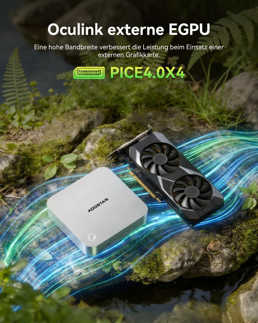 AOOSTAR MACO Mini PC R7 6850H(bis zu 4,7GHz) Mini Desktop Computer 24GB LPDDR5 RAM 1TB PCIe4.0 SSD,