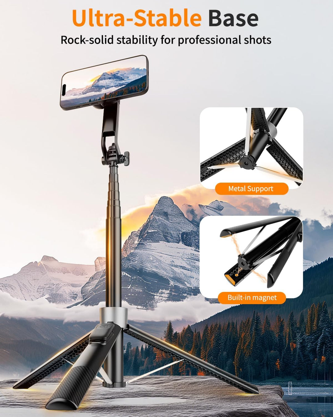 Victiv 178cm Magnetisches Handy Stativ, Starkes Magnet Smartphone Stativ für iPhone16/15/14/13 Pro M