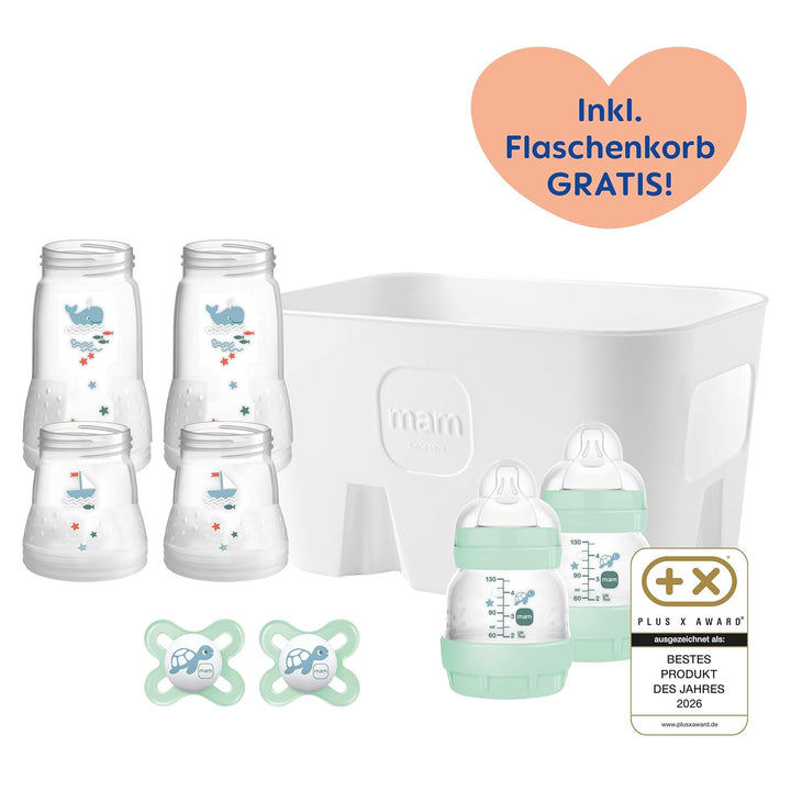 MAM Easy Start Anti-Colic Combi Set, 0+ Mon, Baby Bottle Set, 94% Acceptance, 96% Midwife Recommenda