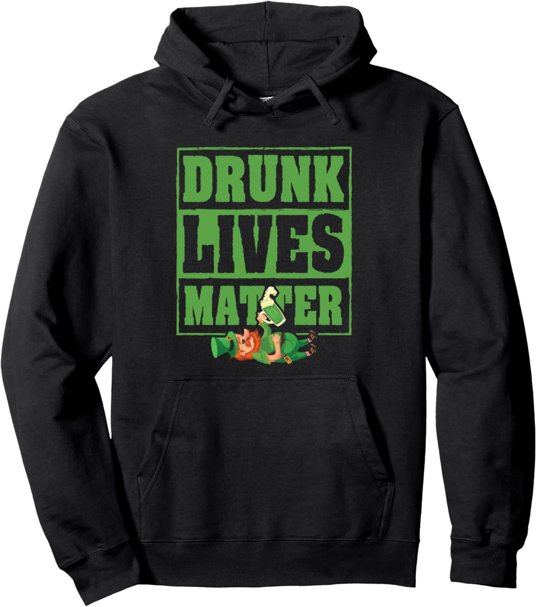 Saint Patrick's Day Funny Shamrock Drink Party Irish Pub Pullover Hoodie