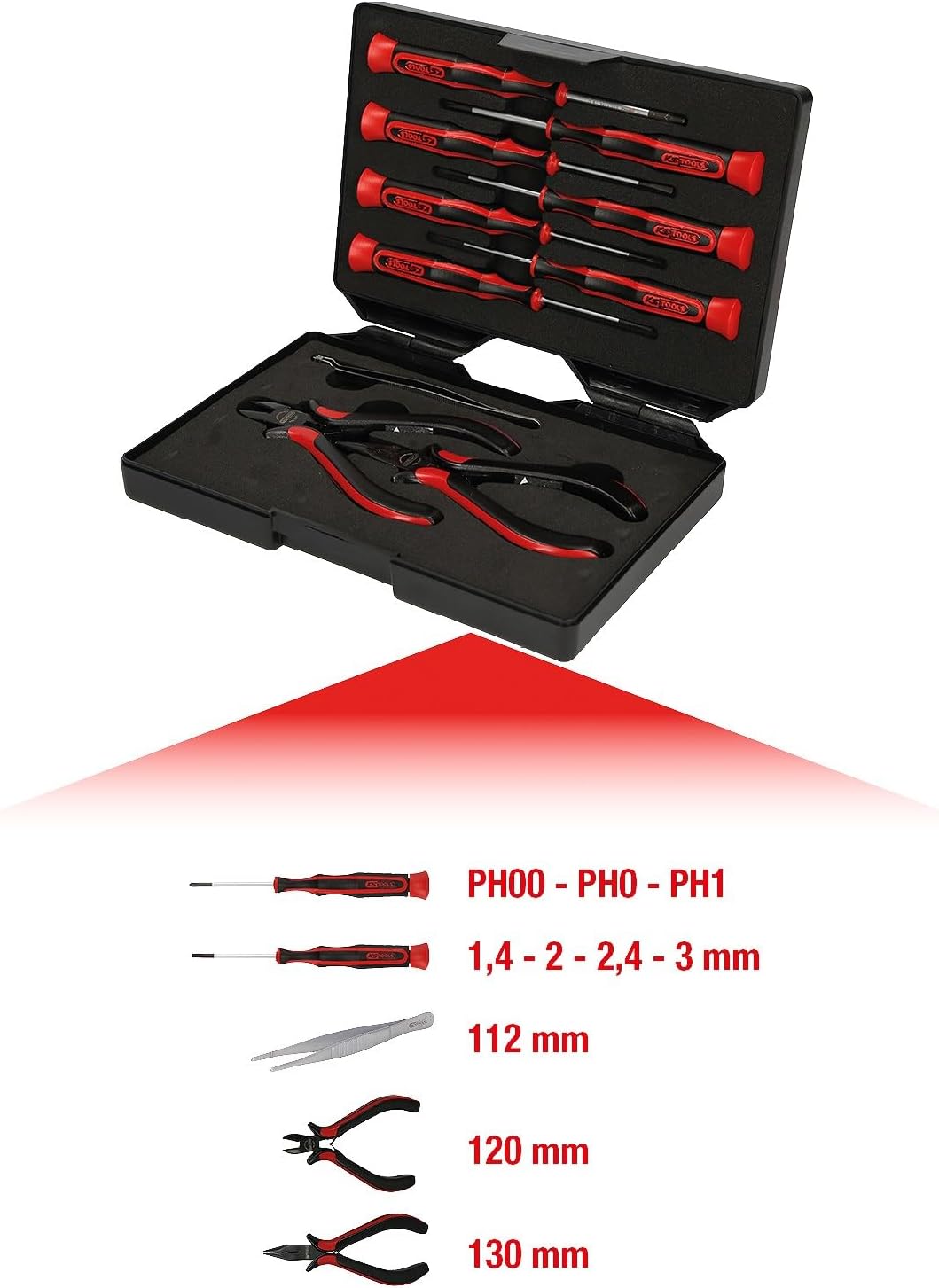 KS Tools 500.7180 Feinmechanik-Werkzeug-Satz, 10-tlg.