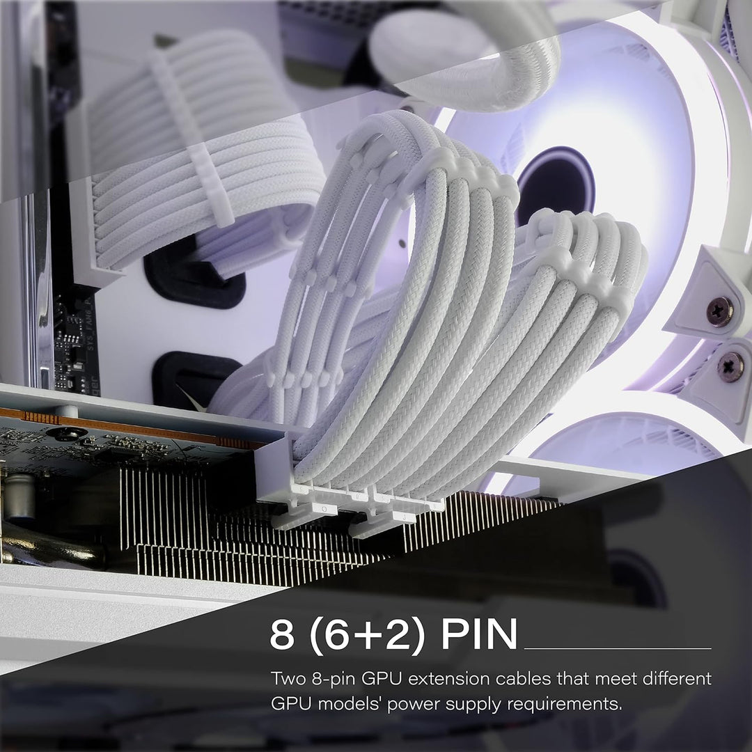 EZDIY-FAB PSU Verlängerungskabel Ummanteltes Custom Mod PC Stromversorgungskabel,Weiches Nylongeflec