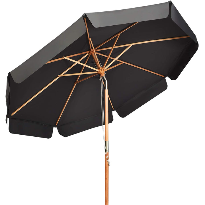 GOPLUS Sonnenschirm Holz 300cm, Gartenschirm beideseitig um 30° knickbar, UV 50+, Terrassenschirm, M