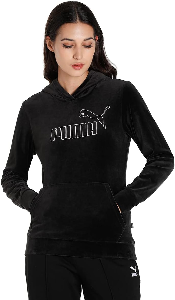 PUMA ESS Velour Hoodie S Puma Schwarz, S Puma Schwarz