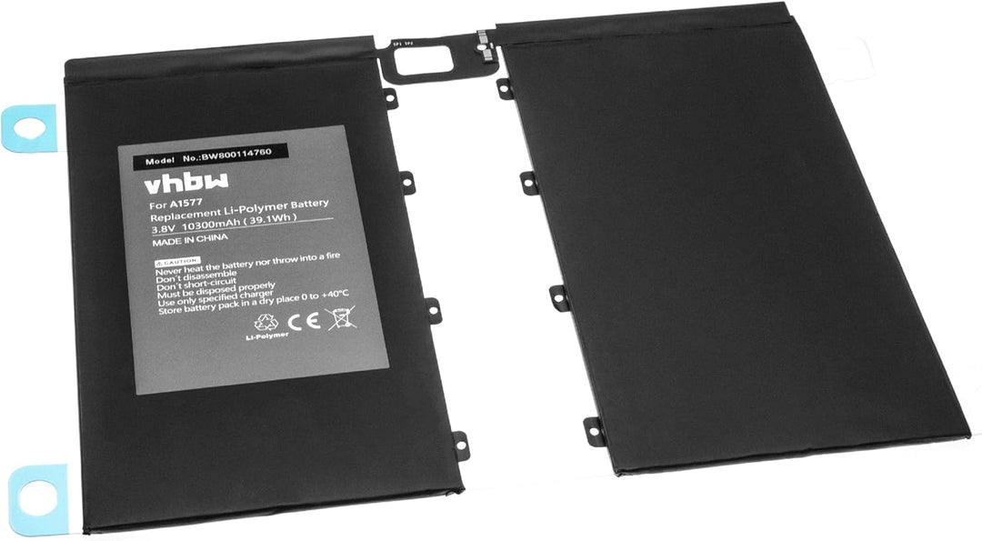 vhbw Akku Ersatz für Apple A1577 für Tablet Pad (10300mAh, 3,8V, Li-Polymer)