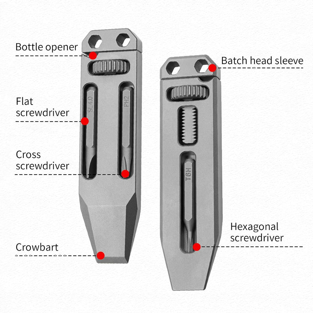 EDC Multifunktionswerkzeug - Brecheisen, Titan Hebeleisen, Mini Brechstange, Stemmeisen, Kleine Hebe