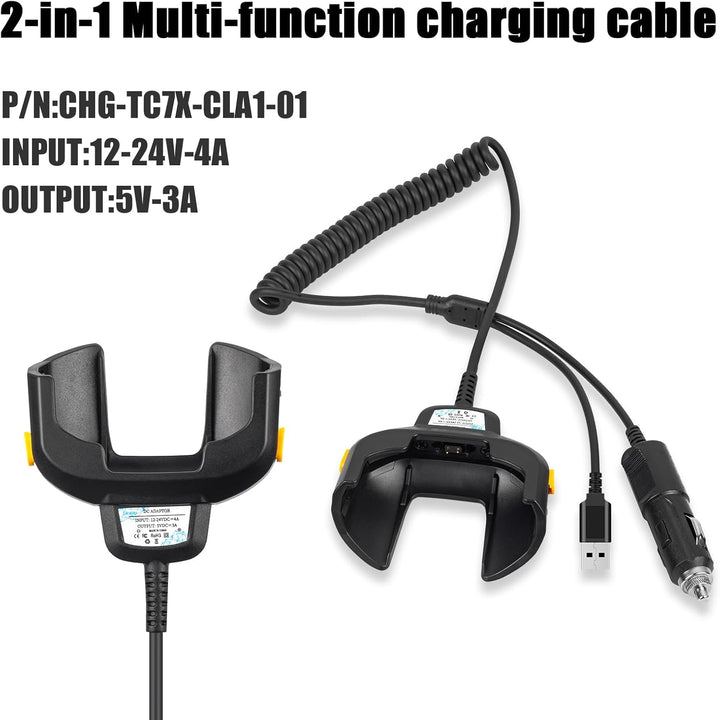 Sicimly Tc77 2-in-1 USB und Auto Schnellladekabel für Zebra Tc70 TC77 TC72 TC75 TC75X TC70X TC55 TC7