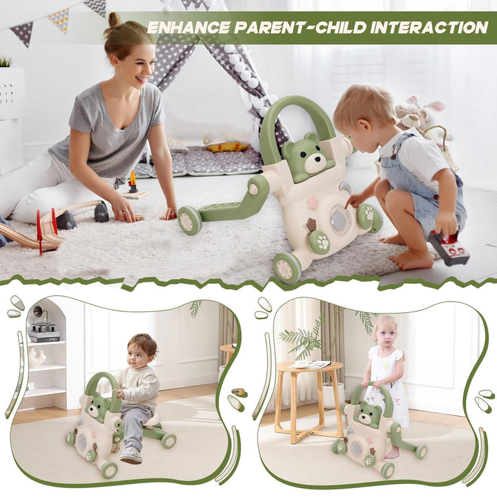 Baby Lauflernwagen 3 in1,mit Lichtern, Musik und Spielzeug,Regulierbarer Geschwindigkeit Baby Walker