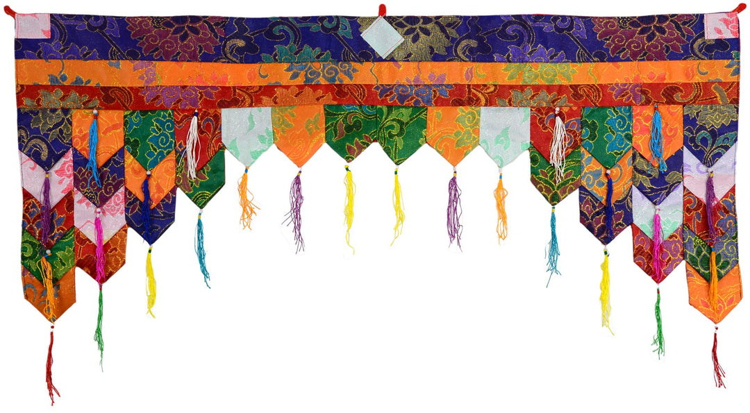 BUDDHAFIGUREN/Billy Held Tibetischer Chukor Wandbehang, Brokatstoff, bunt, 99 X 40 cm