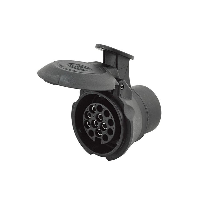 HELLA 8JA 008 969-011 Adapter, Steckdose - 12V - von 7-polig auf 13-polig - Länge: 57mm 7-pol Steckd