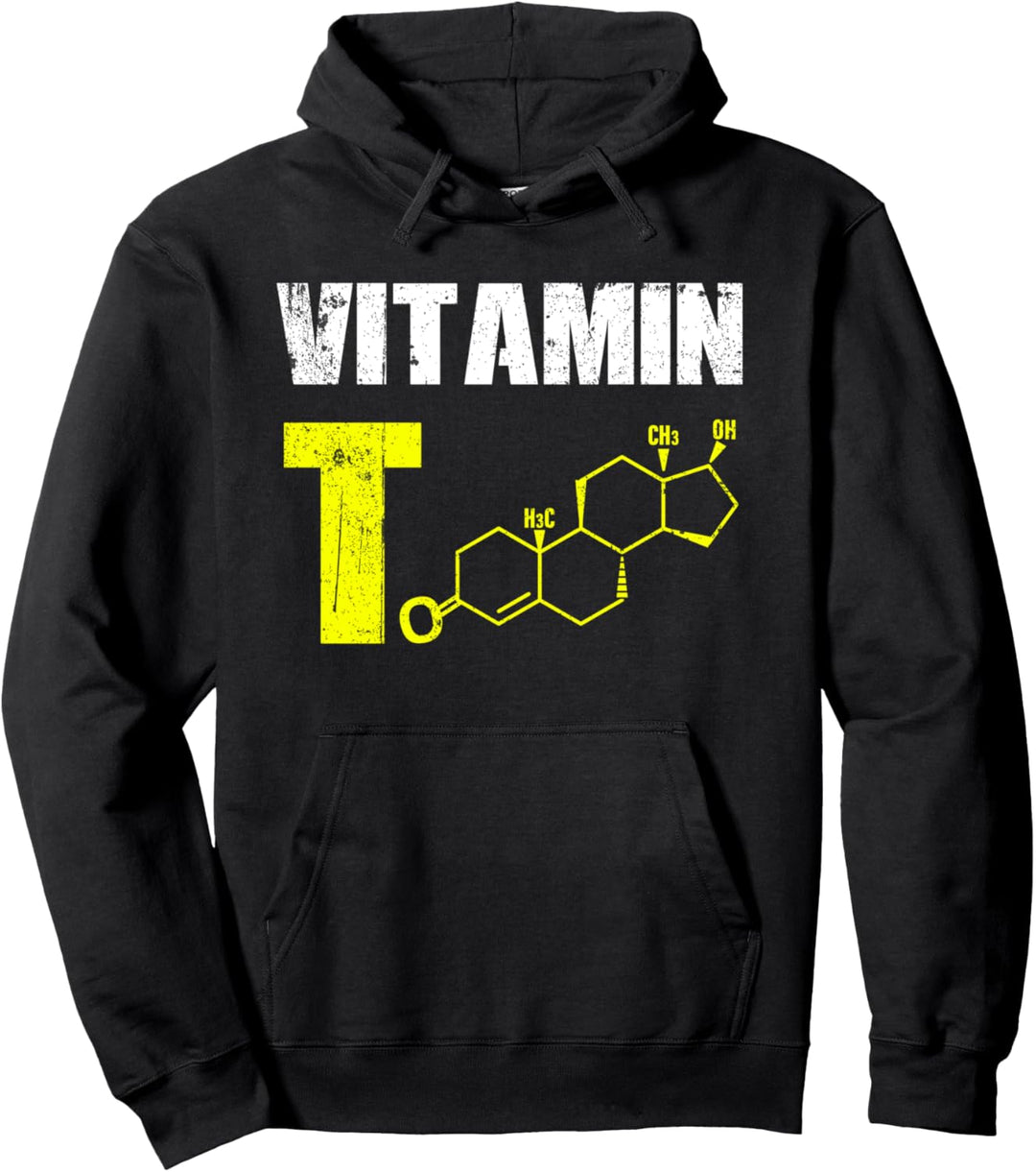 Vitamin T Testosteron Bodybuilding Fitnessstudio Fitnesstrainer Testo Pullover Hoodie