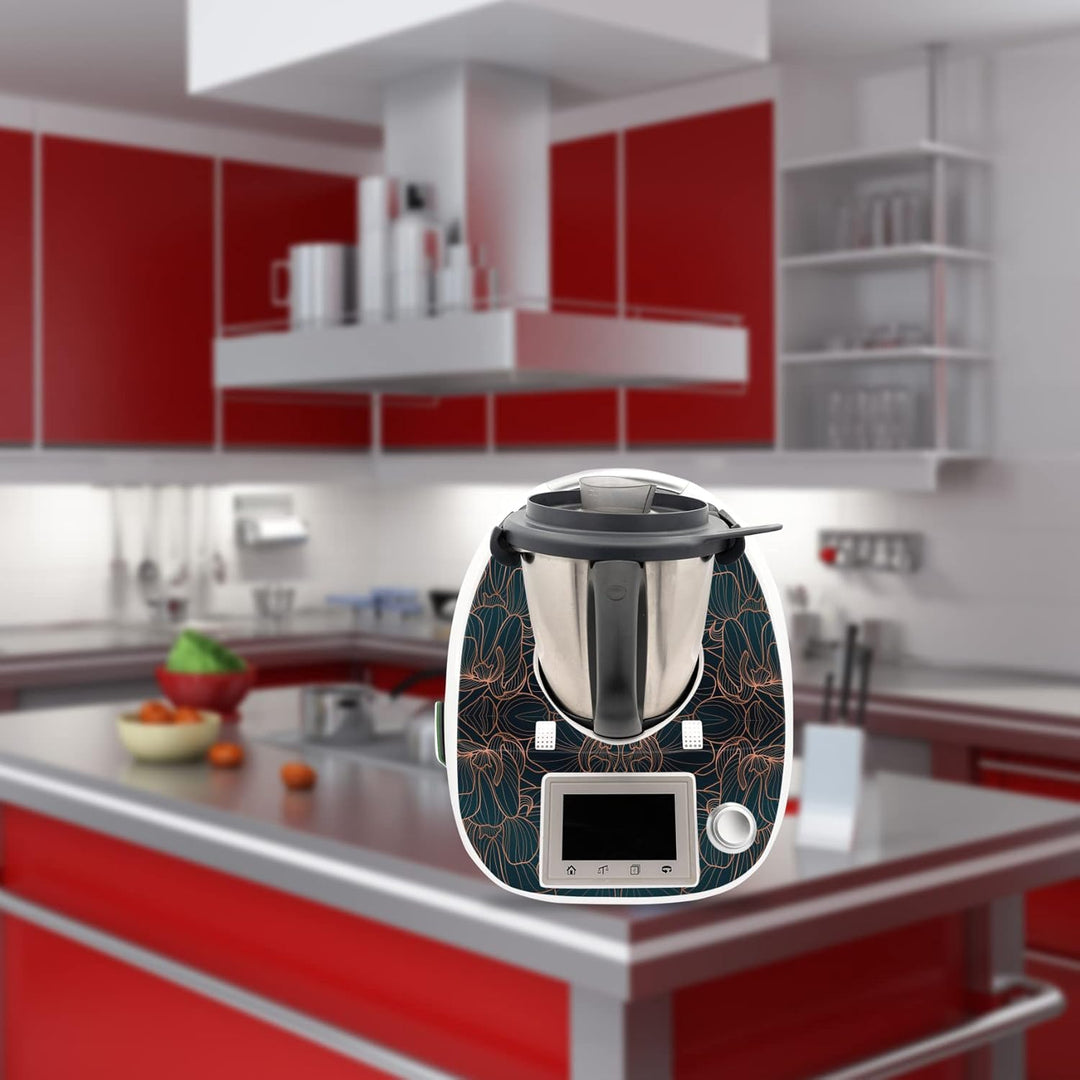 Deko Schutz Aufkleber kompatibel mit Küchenmaschine Thermomix TM5 Design Sticker Klebefolie Zubehör